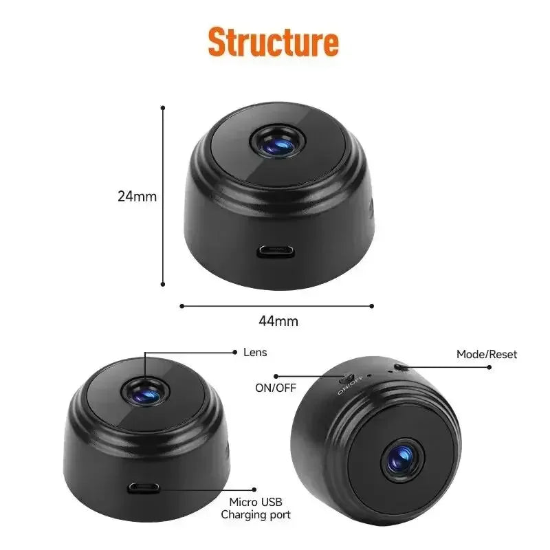 Mini Cámara Espía WiFi HD 720P GEMODI — Batería Recargable, Discreta