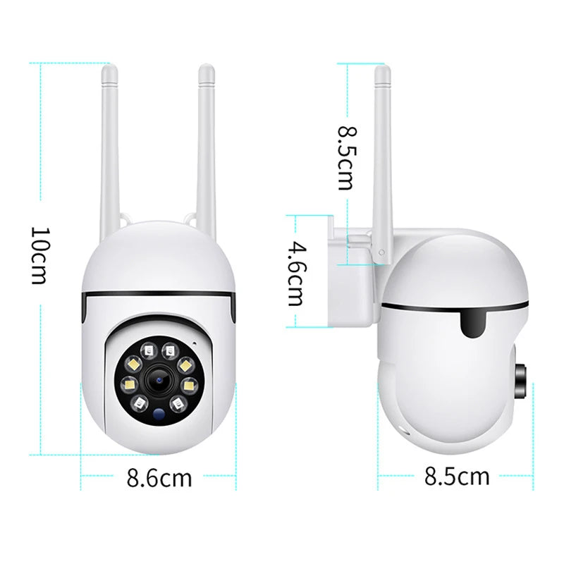 Cámara de Seguridad WiFi PTZ 8MP — Visión Nocturna, 360°, Seguimiento Automático