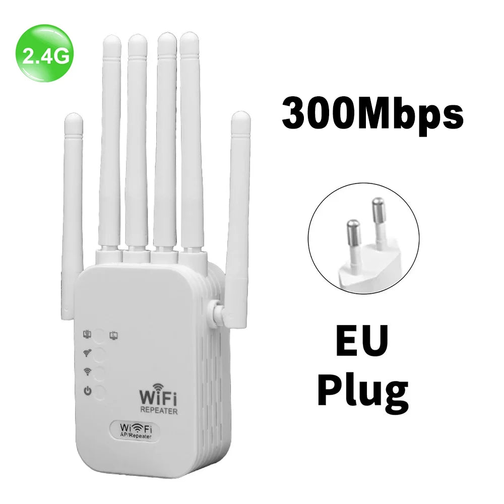 Repetidor WiFi Doble Banda 1200 Mbps — Amplificador 2.4GHz y 5GHz, 6 Antenas