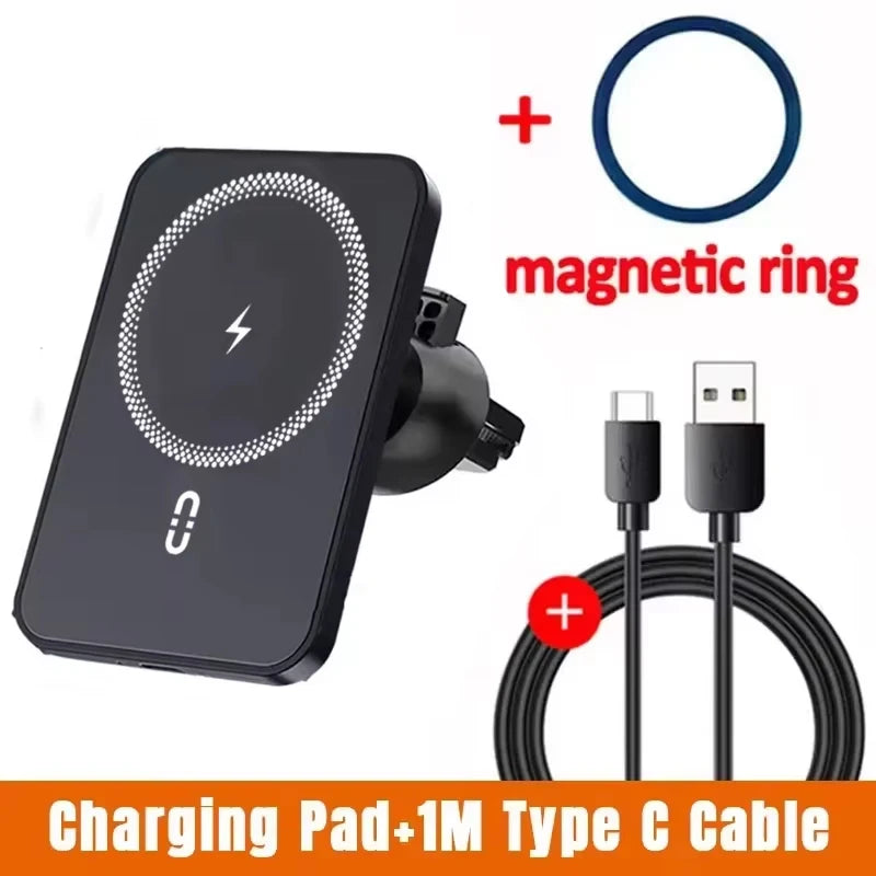 Soporte Cargador Inalámbrico Magnético para Coche — 15W, iPhone 12 al 17