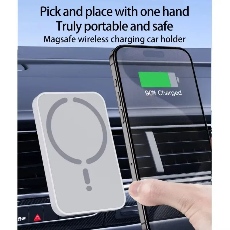 Soporte Cargador Inalámbrico Magnético para Coche — 15W, iPhone 12 al 17