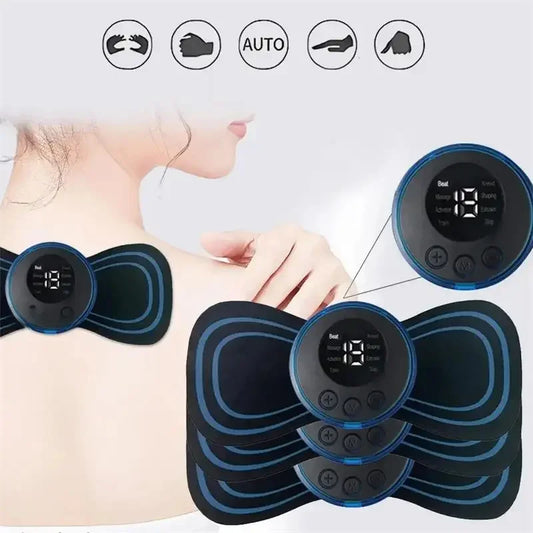 Masajeador Cervical EMS — 8 Modos, 19 Niveles de Intensidad, Inalámbrico
