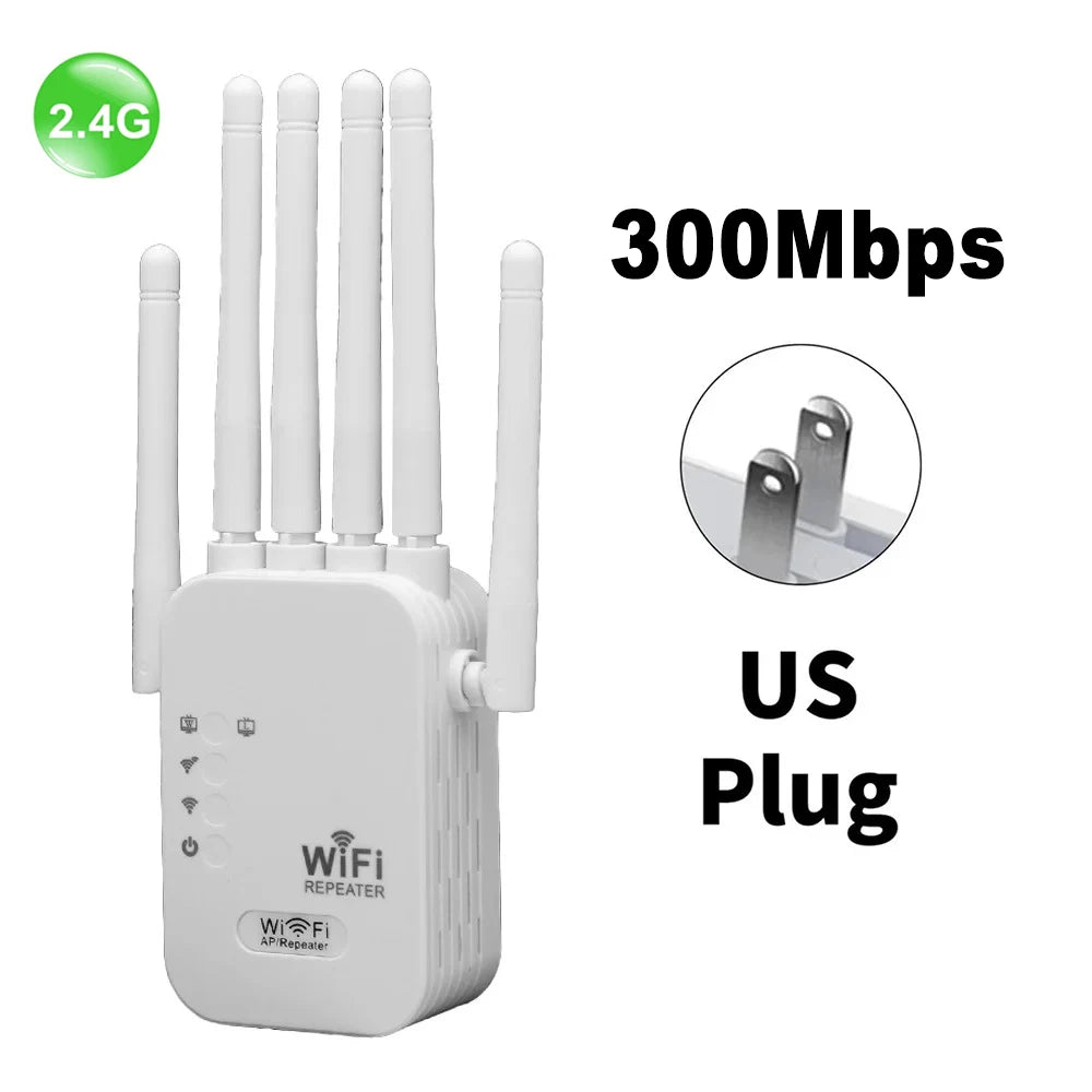 Repetidor WiFi Doble Banda 1200 Mbps — Amplificador 2.4GHz y 5GHz, 6 Antenas
