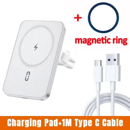 Soporte Cargador Inalámbrico Magnético para Coche — 15W, iPhone 12 al 17