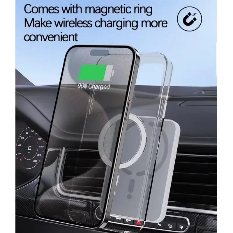 Soporte Cargador Inalámbrico Magnético para Coche — 15W, iPhone 12 al 17