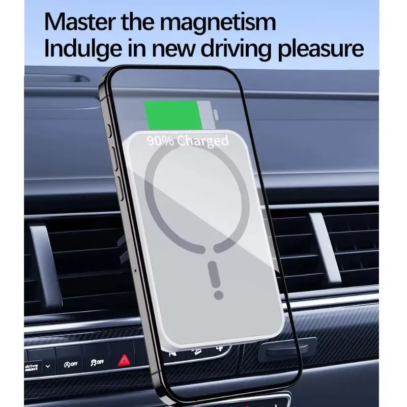 Soporte Cargador Inalámbrico Magnético para Coche — 15W, iPhone 12 al 17