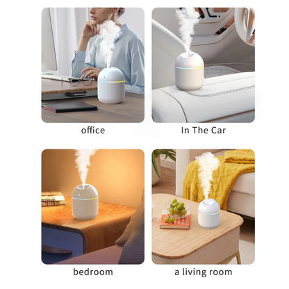 Humidificador 3 en 1 con Luz LED y Difusor de Aromas — 270ml USB